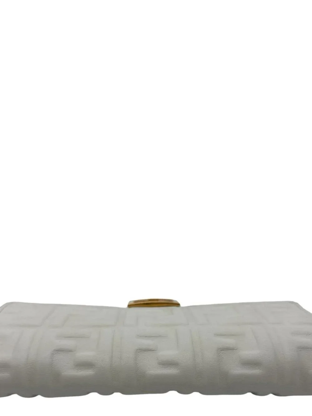 Fendi Baguette Embossed FF Nappa Leather Continental Wallet Off White